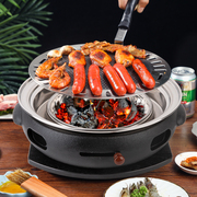 定制韩式铸铁炭炉无烟烧烤炉商用圆形碳烤肉锅家用木炭火室内围炉