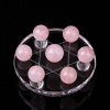天然粉水晶球七星阵摆件 粉晶球风水摆件 粉水晶球七星阵水晶球