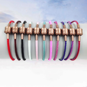 超细周生生手绳不锈钢丝绳手链适用于情侣本命年女浅紫色红绳