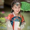 儿童汉服古装民族中国风女童异域连衣裙飘带红绿拼色长袖襦裙