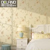 德尔菲诺韩式无缝刺绣墙布卧室，田园墙纸现代简约客厅背景墙壁布
