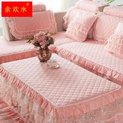 纯棉沙发坐垫子布艺粉色四季通用防滑现代简约全棉沙发套罩巾座垫
