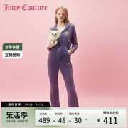 Juicy Couture橘滋2024紫薇星辰印花彩钻丝绒休闲裤