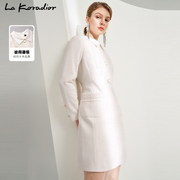 lakoradior拉珂蒂，白色长袖法式香风气质连衣裙女秋季
