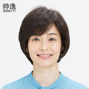 假发女短发全头套真发真人发丝蓬松短发全真自然中老年妈妈发套