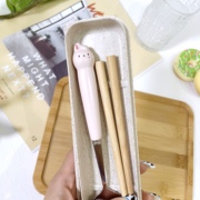 儿童勺筷套装不锈钢餐具一人用筷子勺子套装学生单人便携式收纳盒