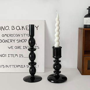 ins欧式玻璃烛台蜡烛摆件轻奢高级创意家居客厅桌面高档装饰摆设