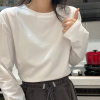 秋冬季白色长袖t恤女装纯棉，打底衫外穿内搭秋衣体恤百搭上衣