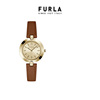 节日礼物FURLA芙拉手表女士棕色表带轻奢时尚简约石英腕表