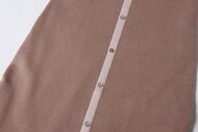 日单清新12家米色镶边荷叶边设计腰间系带短款春秋季针织开衫
