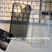15promax黑灰透白高质量防摔13手机壳iPhone12pro14P软气囊防摔壳x11