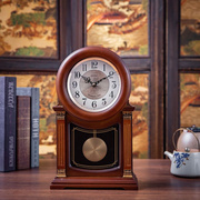 金钟宝实木座钟客厅中式复古台钟整点报时钟卧室静音欧式石英钟表