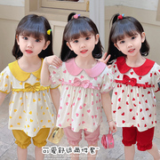 女童夏装套装2024儿童宝宝短袖衣服小孩子洋气时髦网红两件套