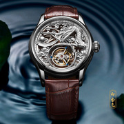时尚皮带士手表手表，镂空品牌瑞士龙纹机械表防水男
