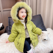 女童棉衣冬装洋气加厚外套儿童羽绒棉服冬季韩版大毛领宝宝派克服