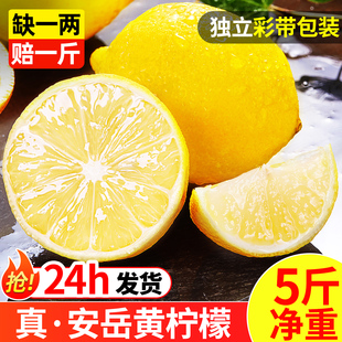 四川安岳黄柠檬(黄柠檬)5斤新鲜水果奶茶店，专用皮薄一级香水酸柠檬无籽青6