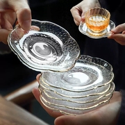 玻璃杯垫透明加厚茶杯隔热垫杯托金边轻奢北欧咖啡杯垫子高档杯碟
