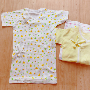 夏季出口日本新生儿婴儿纯棉护肚上衣宝宝偏衫和尚长袍睡袋睡袍袋