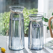 大号玻璃花瓶透明水养富贵竹百合，银柳冬青花瓶，客厅插花欧式摆件