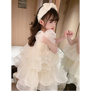 日本oemg连衣裙儿童吊带，网纱裙子小童公主蛋糕裙，女童婚纱礼服演出