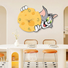 猫和老鼠餐厅装饰画挂钟客厅钟表创意卡通时钟壁挂餐桌背景墙挂表