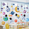 幼儿园创太空主题墙面装饰成品环境布置宇航员星球贴纸墙贴画文化