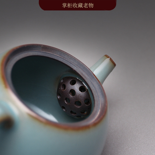 促茗丰堂2008年老物汝窑陶瓷茶壶单壶手工功夫茶具可养泡茶壶家新