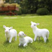 仿真小羊摆件树脂工艺品生肖，羊花园庭院客厅装饰景观动物雕塑