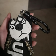 卡通硅胶可爱单身狗哈士奇二哈法斗家用钥匙保护套创意钥匙套头软