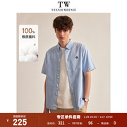 TeenieWeenie小熊男装年夏季时尚休闲棉质短袖衬衫男白色