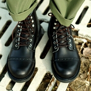黑油蜡牛皮布洛克雕花，8012伞兵靴男固特异短靴，复古工装靴马丁靴子