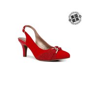 karen scottGisele 女式装饰一脚蹬尖头高跟鞋 - 红珊瑚色 美国
