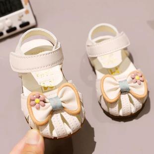 夏季女宝宝凉鞋0-1一2-3岁婴幼儿软底学步鞋女童公主凉鞋包头凉鞋