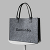 Sanlinba高级灰百搭单肩托特包毛毡手提袋通勤大容量运动购物袋
