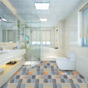 卫生间防水地贴地板砖贴纸自粘厕所防滑地砖耐磨瓷砖贴浴室地面