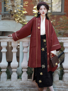 唐装女秋冬中式女装，中国风连衣裙汉服冬款拜年服三件套新中式外套