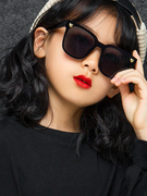 儿童黑色墨镜韩版夏季太阳镜，女童时尚遮阳潮大框小孩防紫外线