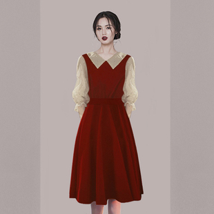 红色小晚礼服，裙女宴会平时可穿气质团购姐妹，短款小个子连衣裙