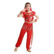 高档高档短袖雪纺裤儿童印度印度舞舞蹈服装女演出服少儿新疆