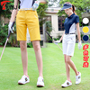 夏季高尔夫裤子女士短裤弹力五分裤，棉质速干短袖，休闲运动球裤套装
