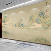 中式定制壁画国画千里江山，书房背景墙客厅，电视沙发剧本杀壁纸墙纸