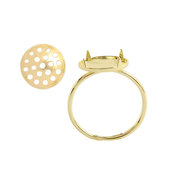 串珠戒指手工手作材料(2枚)纯铜材质保色挂电手作戒指饰品配件
