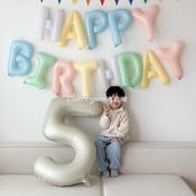 生日字母男宝宝女宝宝儿童，周岁2岁生日背景，装饰布置套装铝膜气球