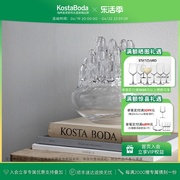 kostaboda瑞典进口polar北欧浪漫家用创意水晶玻璃蜡烛台摆件