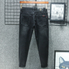 香港春夏季潮流黑色，九分牛仔裤男士修身小脚，薄款长裤弹力2024