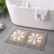 花瓣棉质手工编织雪尼尔地毯地垫浴室入口防滑吸水厕所脚垫可机洗