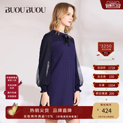商场同款buoubuou领口泡泡袖，连衣裙女bf4g215