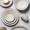含羞草浮雕盘子陶瓷餐具ins拍照中日式家用汤饭碗(汤，饭碗)菜碟咖啡马克杯