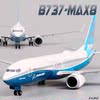 1 130航模仿真民航机场飞机模型拼装波音737max8原型机带轮子