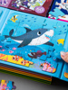 儿童海洋世界磁性拼图宝宝益智力动物平图低幼儿园大拼块卡通玩具